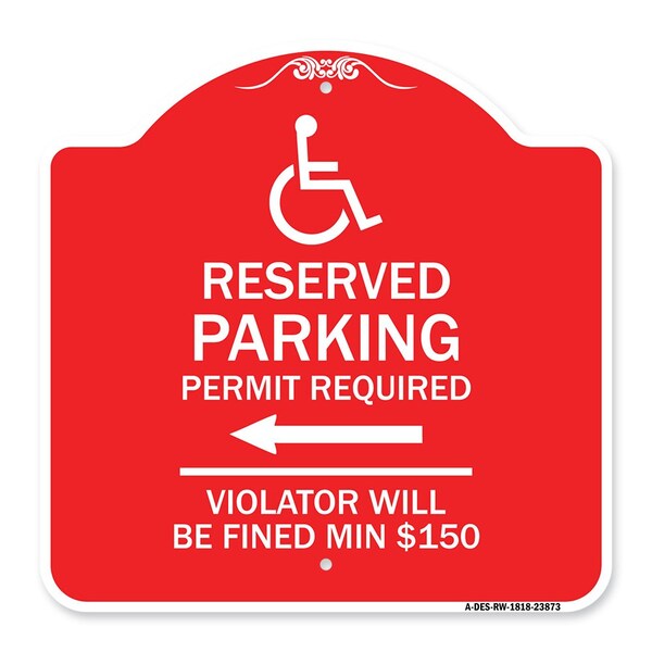 Signmission Modern Isa Connecticut Reserved Parking Permit Required Violators Fin Alum, 18" x 18", RW-1818-23873 A-DES-RW-1818-23873 - main